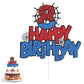 XIHIRCD Spider Birthday Cake Topper, Double-Sided, Number 8 Design for Boys and Girls