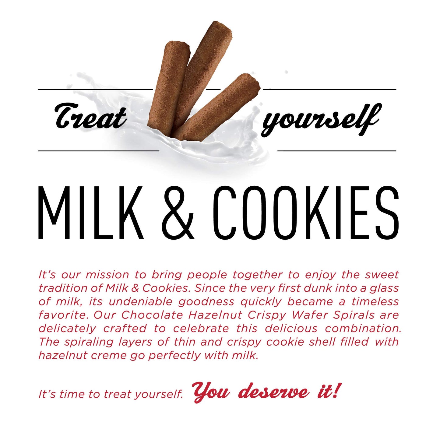 Got Milk Wafer Spirals, Chocolate Hazelnut, 14 Oz. Tin With 36 Rolls, Delicious Rolled Wafer Rolls With Filling, Hazelnut Wafer
