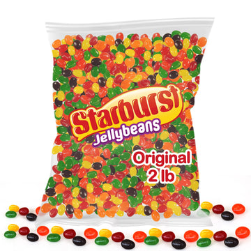 Starburst Original Jelly Beans (2 Pound) Holiday Candy - Comes In A Resealable Bag - Jelly Beans Bulk - Perfect For Parties, Chr