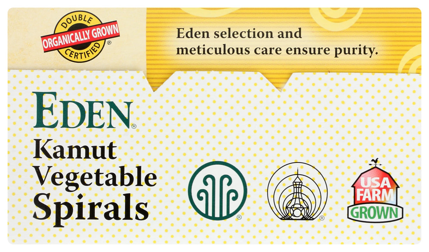 Eden Organic Kamut Vegetable Spirals, 12 Oz, 100% Whole Grain, Non-Gmo,