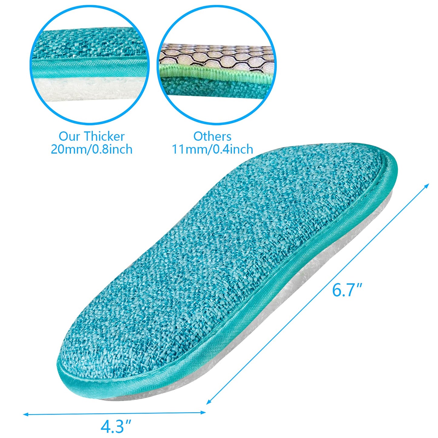 5 Pack Kitchen Dish Sponge Scrubber Non Scratch With Bamboo Microfiber Dishcloth No Odor Reusable Washable Multipurpose Scrub Pa