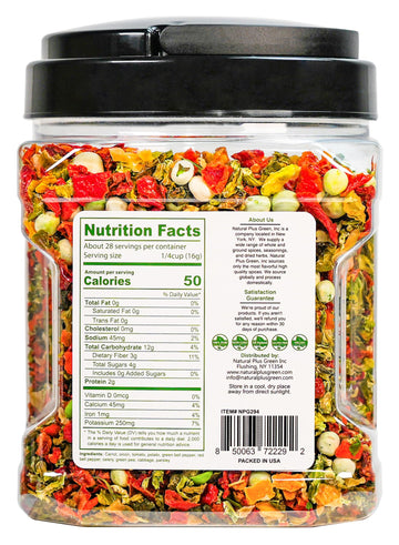 Npg Freeze-Dried Vegetable Mix 16 Oz (1 Lb), 10-Blend Dehydrated Vegetables Blend Of Carrots, Onions, Tomatoes, Potatoes, Bell P