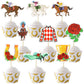 Ephlyn Horse Derby Cupcake Toppers - 36 Pcs Race Horse Toothpick Decorations for Party Supplies