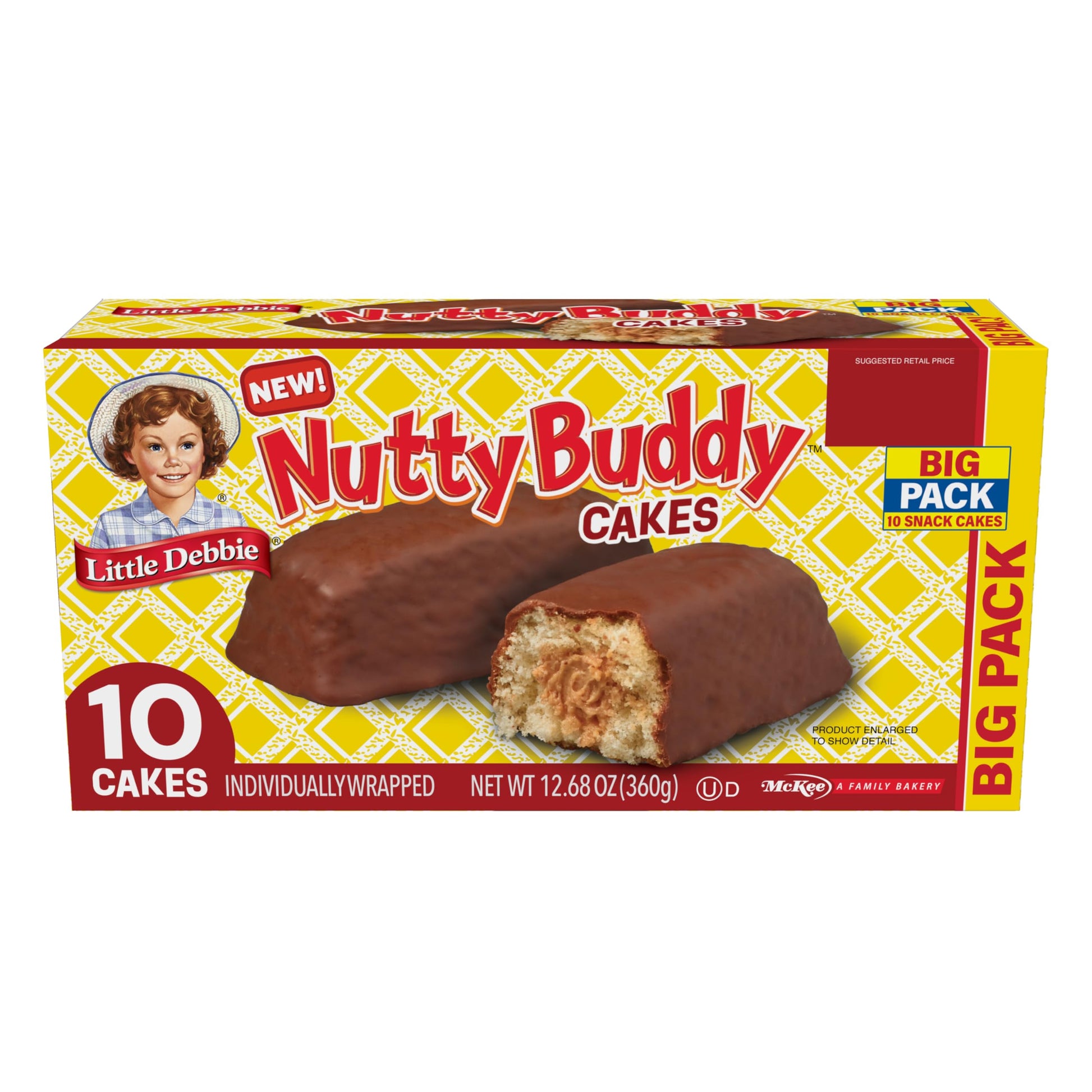 Little Debbie Nutty Buddy Cake, 12.68 Oz Box, Pack of 1, Perfect for Snacking