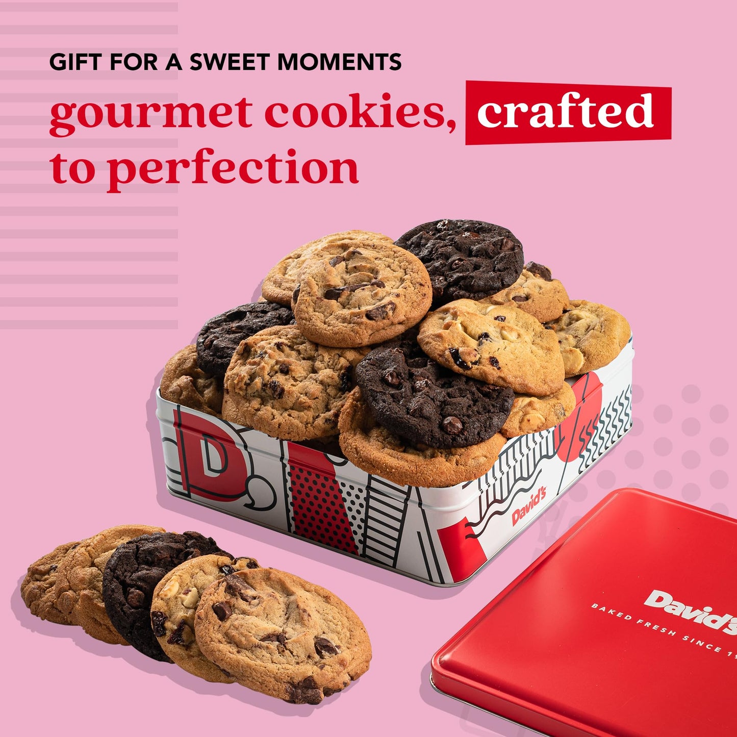 David'S Cookies Assorted Fresh Baked Cookies 1Lb - Delectable Handmade Cookies And Made With Premium Ingredients - Gourmet Food