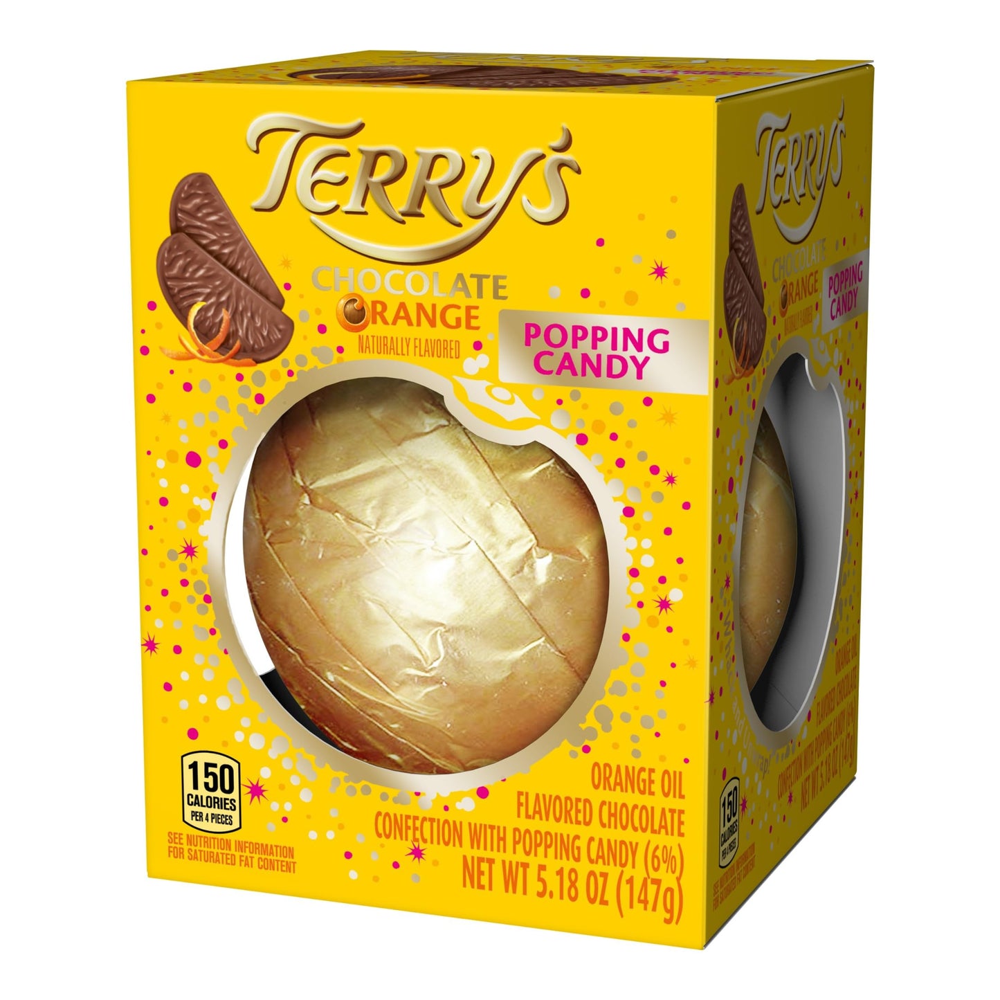 Terrys Popping Candy Chocolate Orange, Orange flavored confection with popping candy 5.18oz