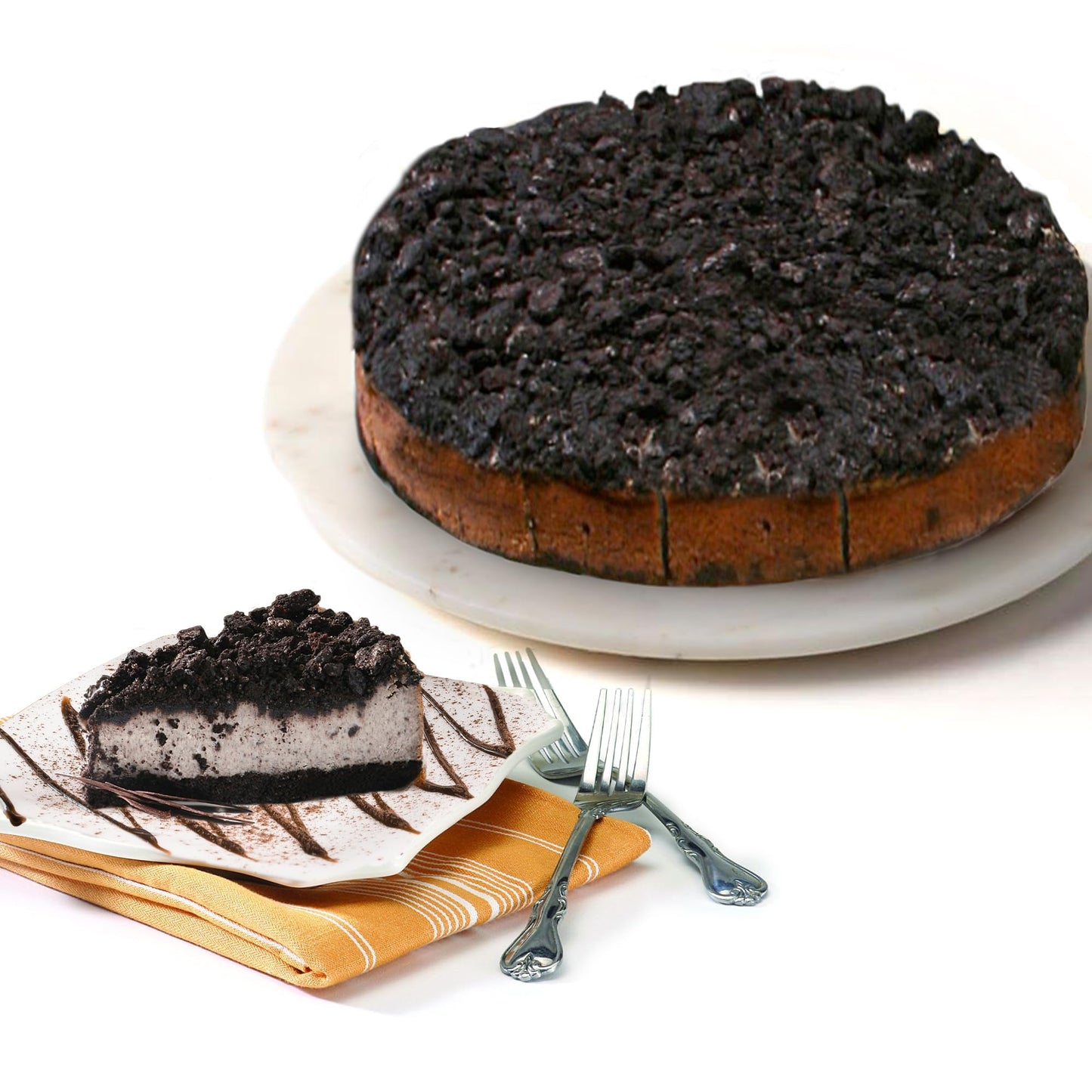 David's Cookies Cookies and Cream Cheesecake 10 - Pre-sliced 14 pcs. Extra Creamy Cheesecake, Fresh Bakery Dessert Great Gift Id