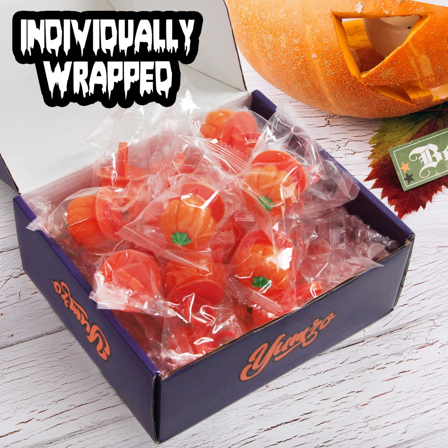 Halloween Candy Ring Pops  18 Pieces of Halloween Hard Candy Individually Wrapped  Perfect Pumpkin Suckers for Trick or Treaters and Party Favors  Ideal Candy Rings for Sharing and Snacking