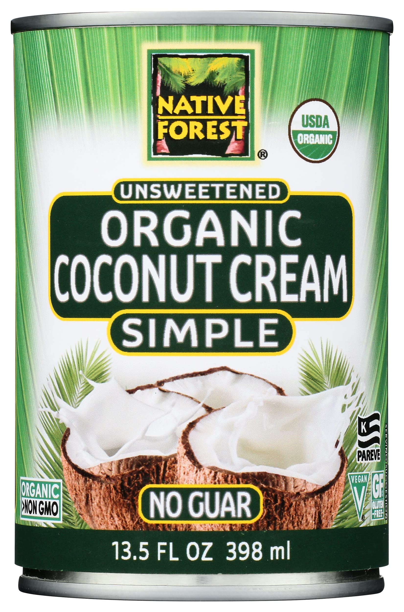 Native Forest Unsweetened Organic Simple Coconut Cream, USDA Certified Organic, Gluten Free & Non-GMO, 13.5 Fl Oz (Pack of 12), 