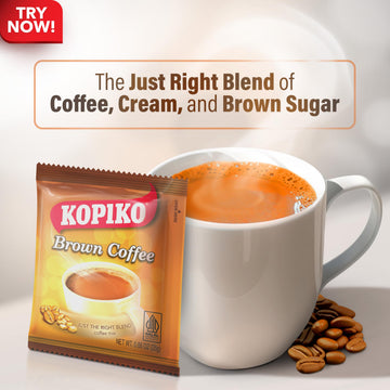 Kopiko Brown Instant Coffee Mix, Authentic Indonesian Coffee, 8.8 OZ (Pack of 10)