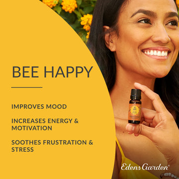 Edens Garden Bee Happy ''Ok For Kids'' Essential Oil Synergy Blend, 100% Pure Therapeutic Grade (Undiluted Natural/Homeopathic A