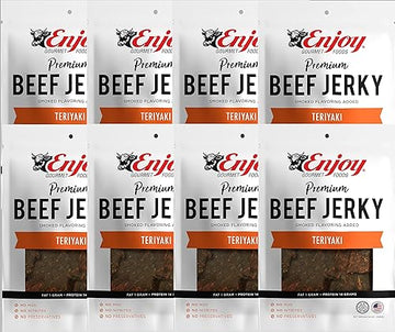 Enjoy Beef Jerky Teriyaki, All Natural 8Oz (Pack Of 8)