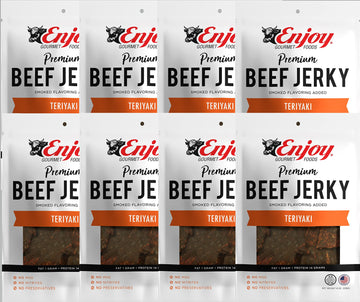 Enjoy Beef Jerky Teriyaki, All Natural 8Oz (Pack Of 8)