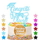 EDSG Personalized Graduation Cake Topper Double Sided Glitter Baby Blue Class of 2025 Cake Decoration
