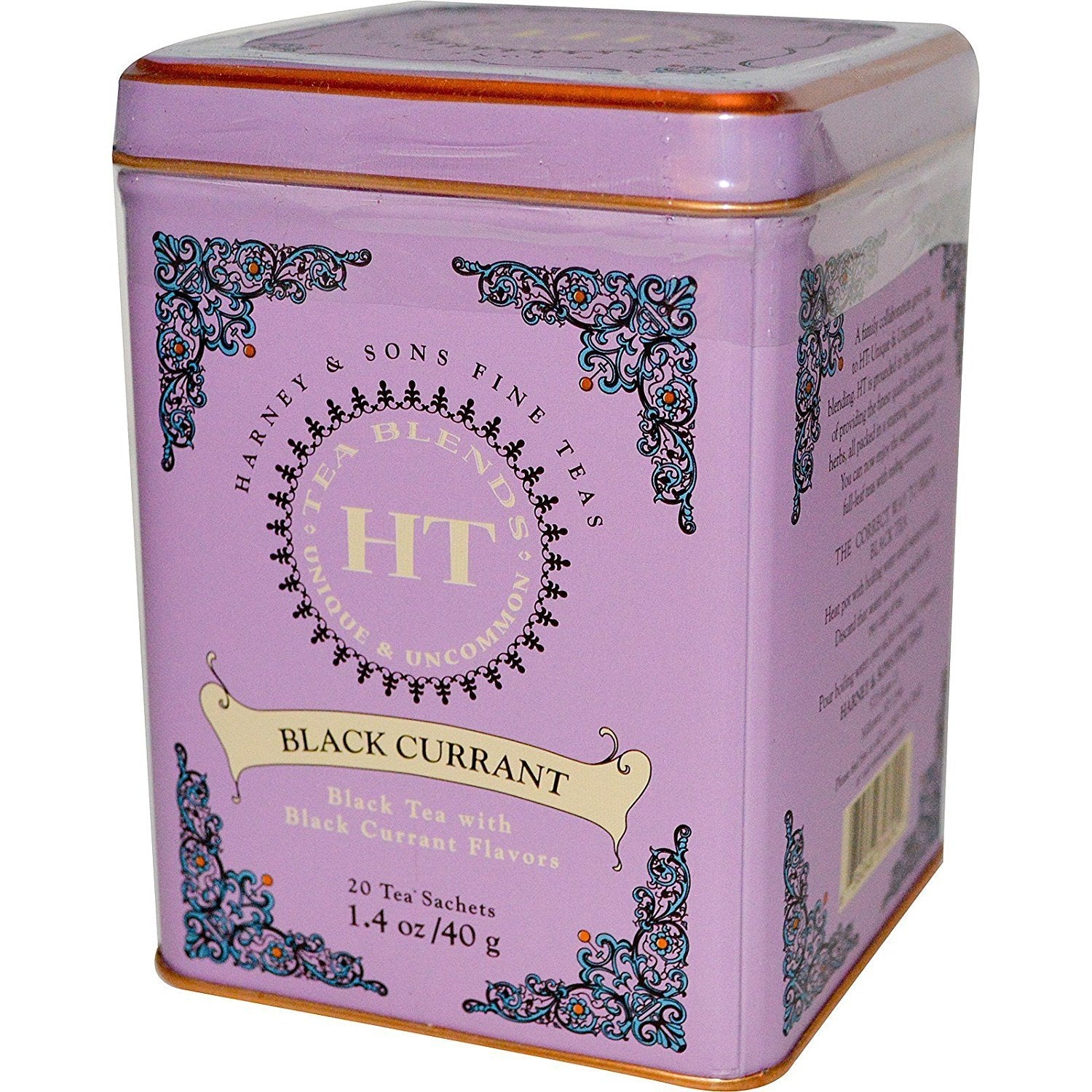 Harney & Sons Black Currant Tea Sachets - 40 Count (20 Sachets per Pack, 2 Packs)