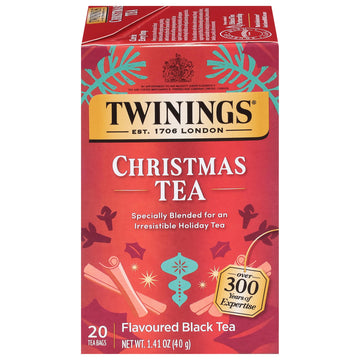 Twinings Christmas Black Tea Individually Wrapped Bags, 20 Count (Pack of 1), Aromatic Cinnamon & Clove, Caffeinated, Enjoy Hot 