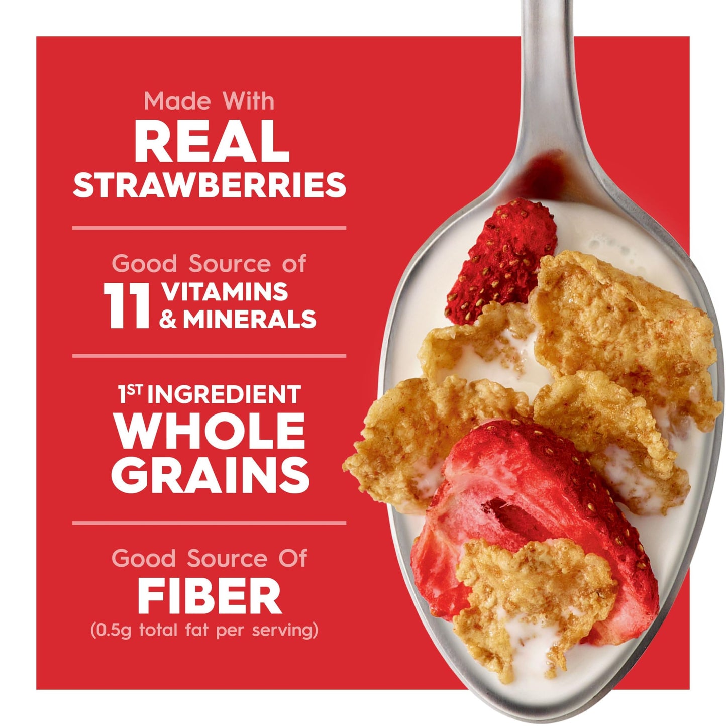Kellogg s Special K Cold Breakfast Cereal, 11 Vitamins and Minerals, Made with Real Strawberries, Family Size, Red Berries (3 B