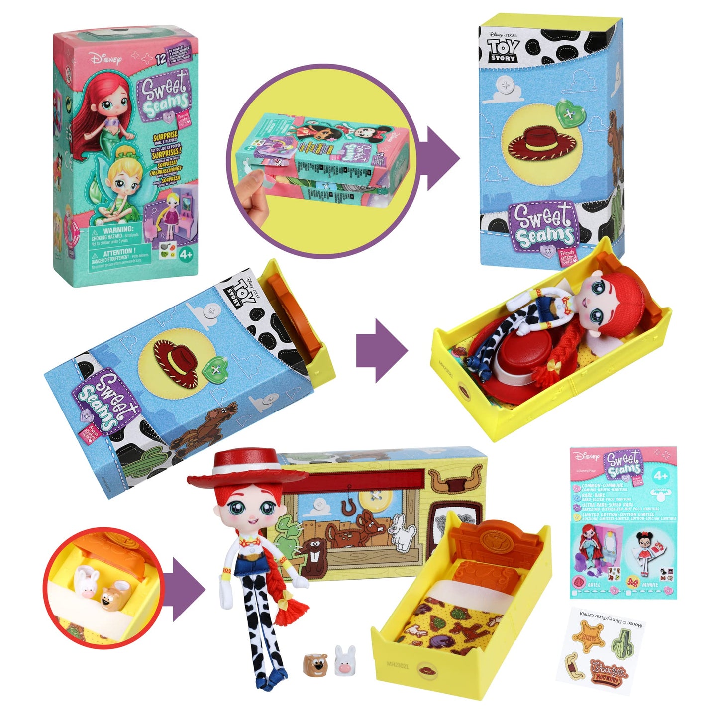 Sweet Seams 6'' Soft Rag Doll Pack - 1Pc Toy | Toy Story Jessie Doll And Bedtime Playset