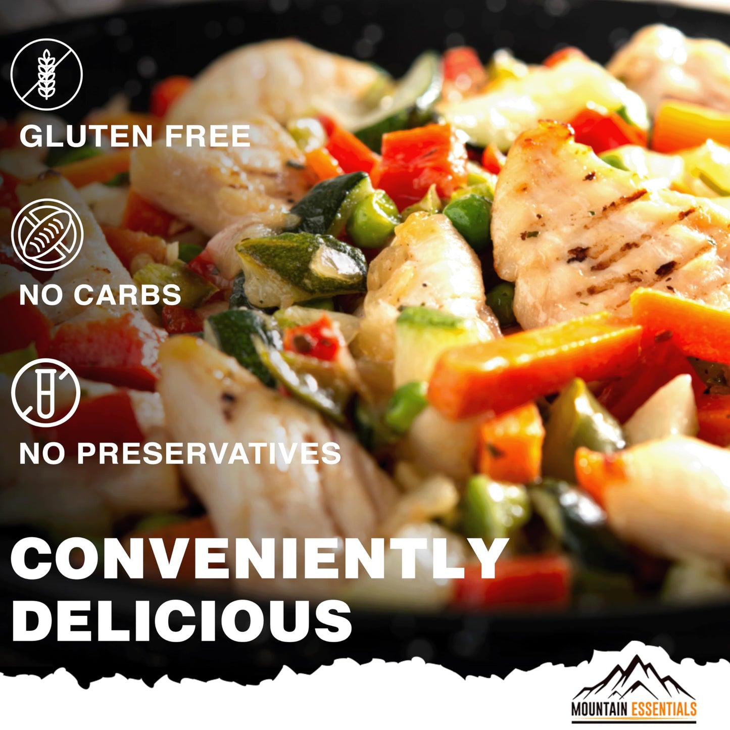 Mountain Essentials All Natural Fully Cooked Chicken 28 Oz Recipe Ready Canned Meat No Water Added | No Carbs | No Preservatives