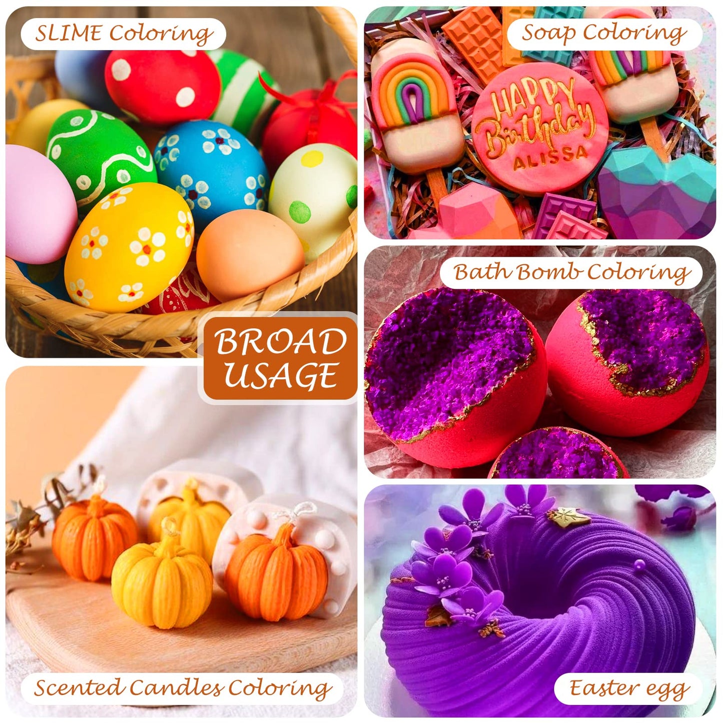 Food Coloring - Wayin 8 Colors Cake Food Coloring Liquid Vibrant Colors Edible Food Dye for Kids, Vegan Free Food Colors for Cak