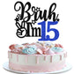 Rsstarxi Cake Topper for 15th Birthday, Blue, Model XM1222-15, Fun Decoration for Celebration