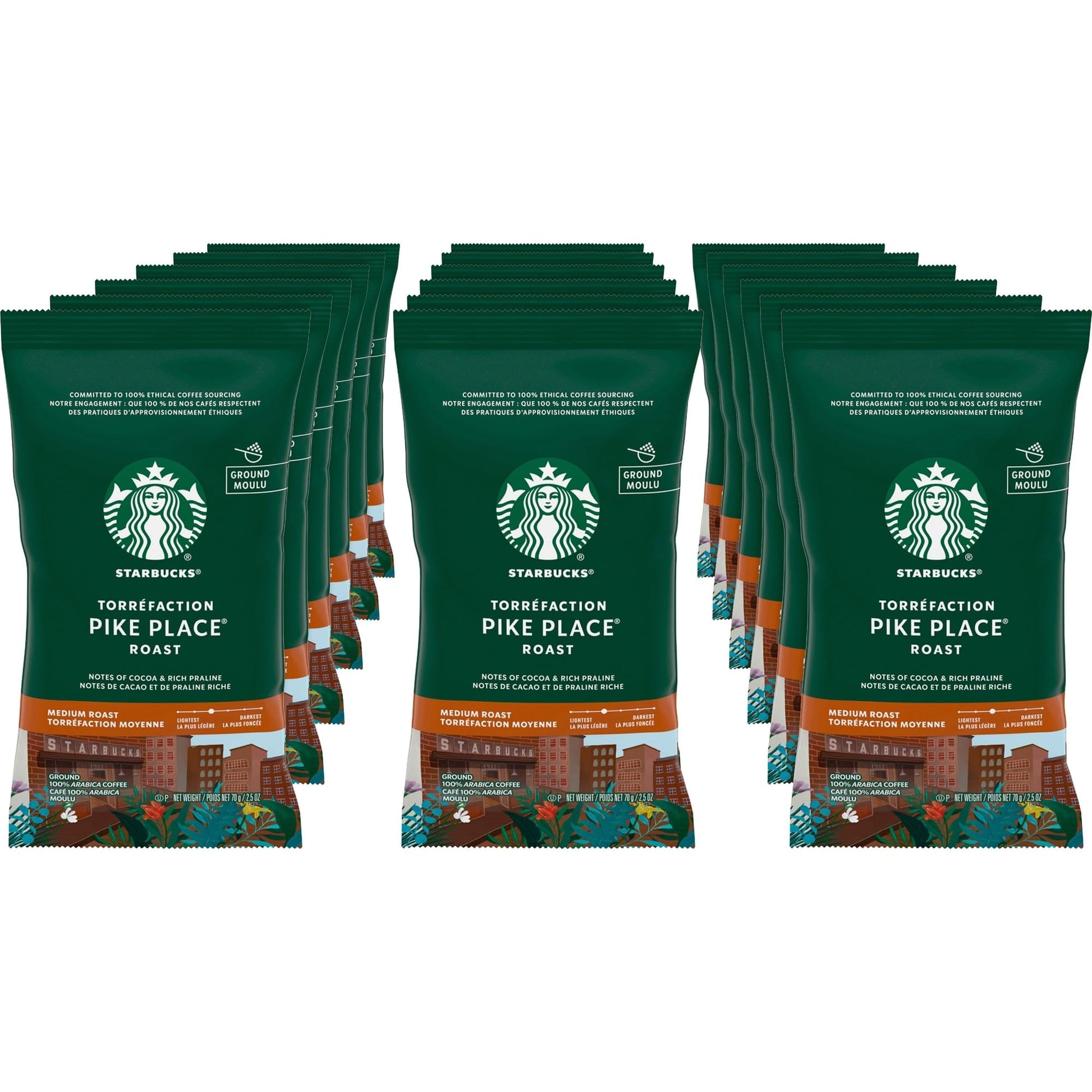 Starbucks, Sbk12411960, Pike Place Ground Coffee, 18 / Box