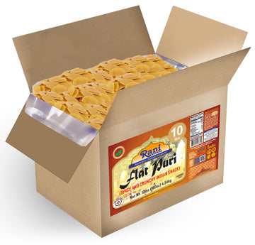 Rani Pani Puri Coins 160oz (10lbs) 4.54kg 1650-1660 Coins Bulk Box ~ Uncooked, Microwaveable wheat and Semolina Coins ~ All Natu