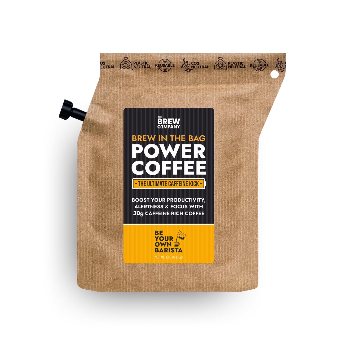 Growers Cup Extra Strong Ground Coffee, 1.06 oz, Ideal for Camping, Athletes & Gamers