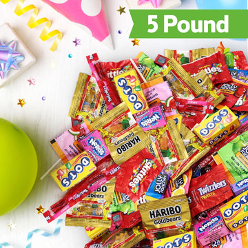 Bulk Candy Variety Pack 5 Pound - Individually Wrapped Assorted Candies For Pinata Fillers, Birthday Parties Schools & Treats -