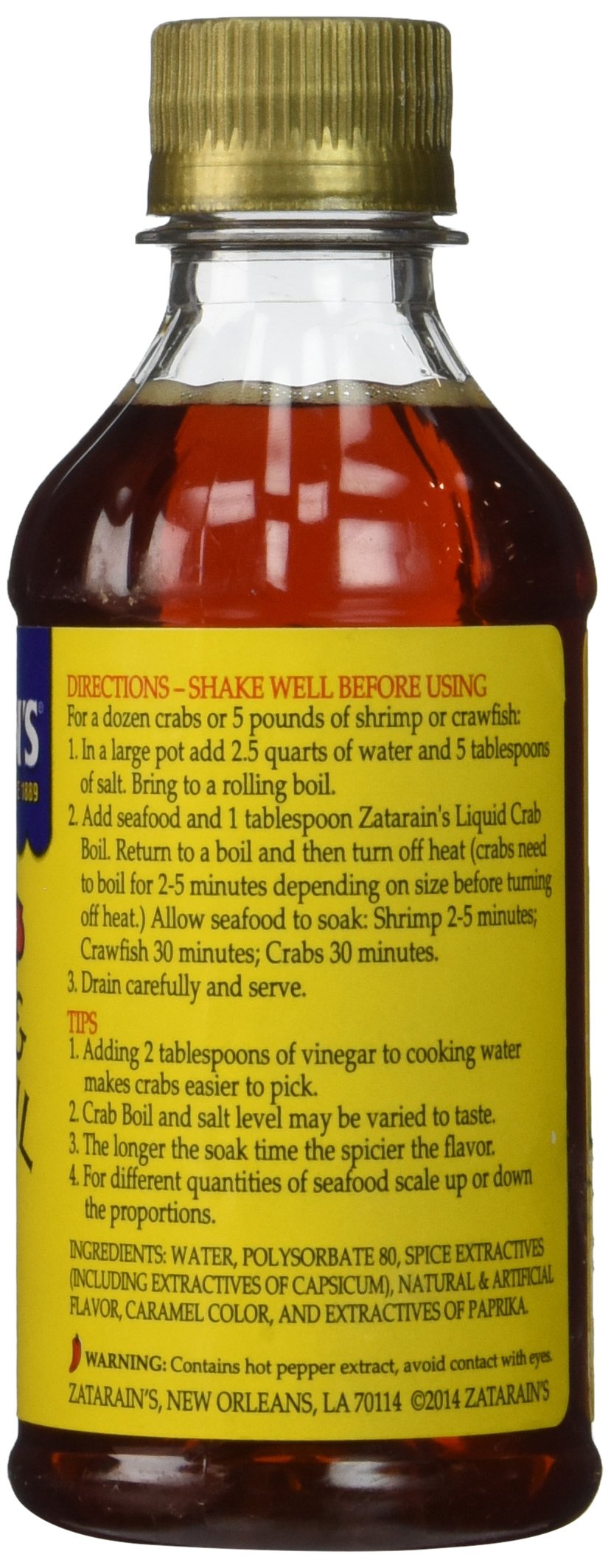 Zatarains Crab And Shrimp Boil Liquid, Concentrated, 8-Ounce