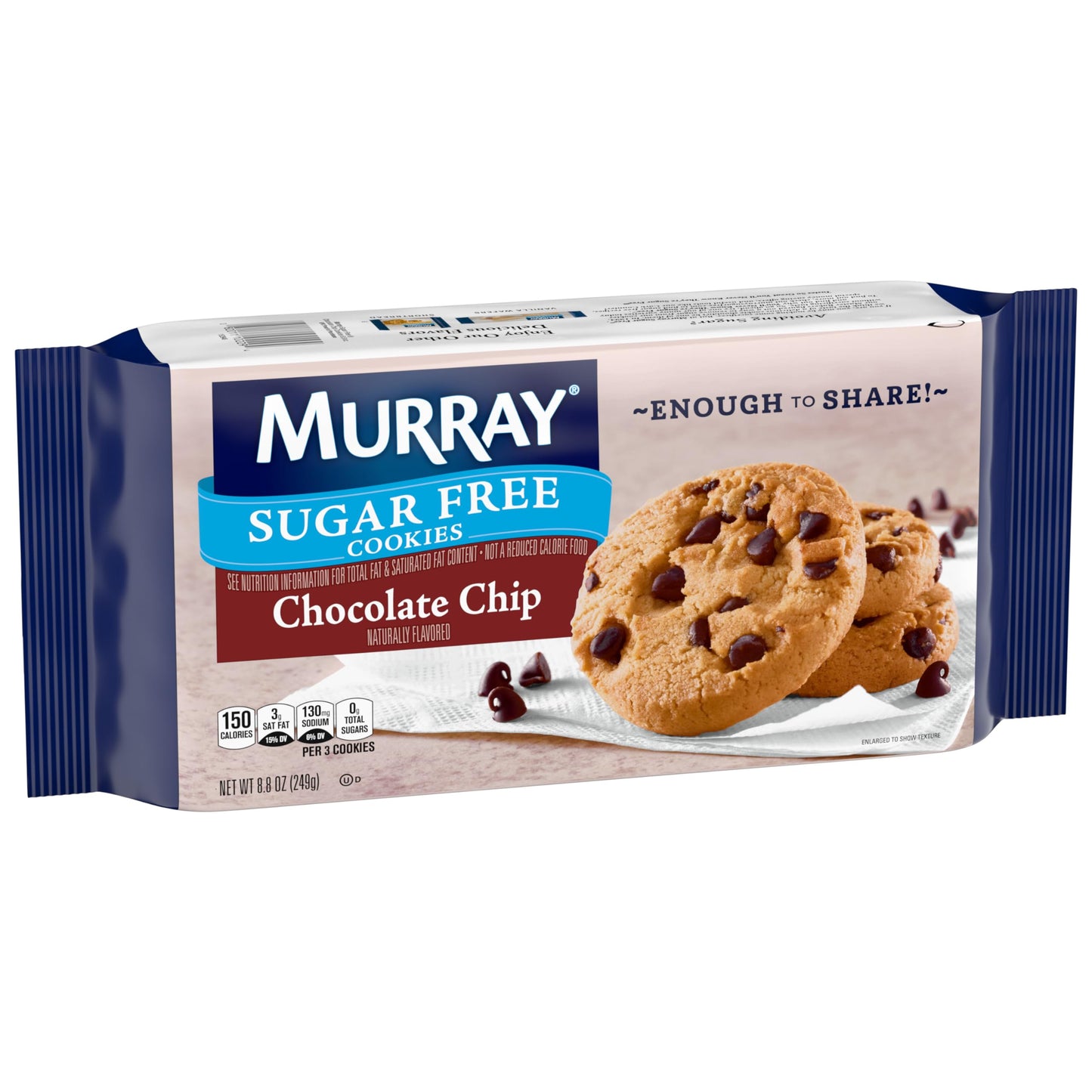 Murray Sugar Free Cookies, Chocolate Chip, 8.8 Ounce Tray, Pack of 12