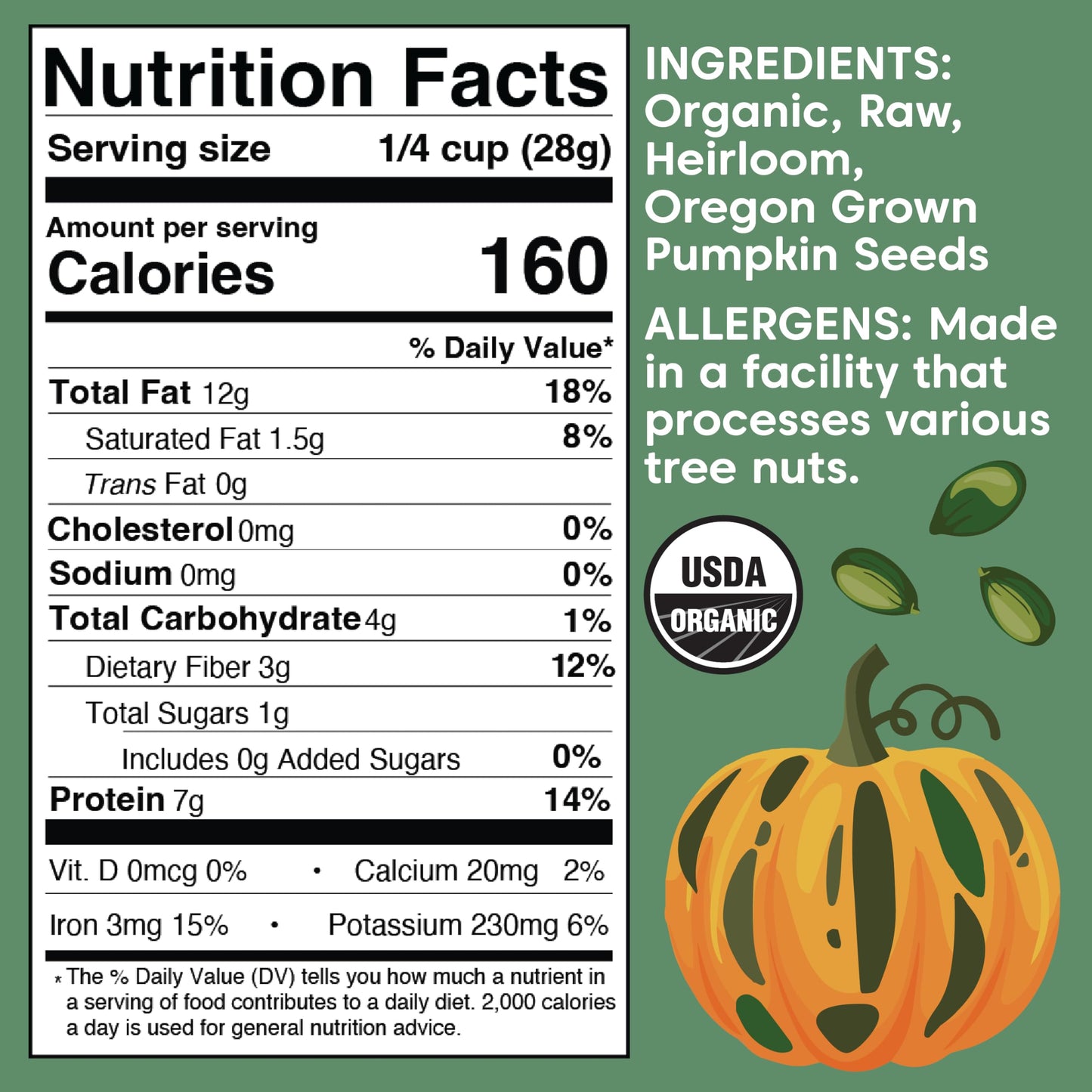 Wilderness Poets, Oregon Pumpkin Seeds - Organic, Heirloom, Raw - No Salt, Shelled, Ideal for Sprouting (8 Ounce)