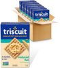 Triscuit Reduced Fat Whole Grain Wheat Crackers, Vegan Crackers, Vegan Snacks, Bulk Lunch Snacks, 6 - 7.5 oz Boxes