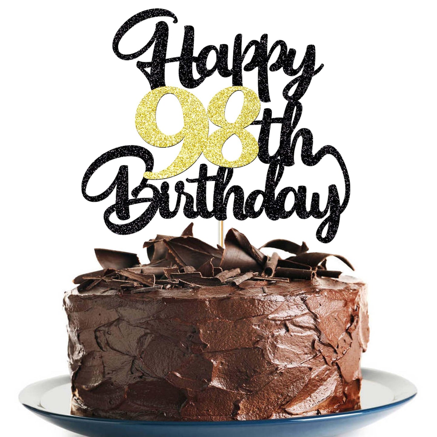 Klionjor 98Th Happy Birthday Cake Topper Happy Birthday Cake Decoration 98Th Birthday Party Decoration Gift Pluflavor Blend (98)