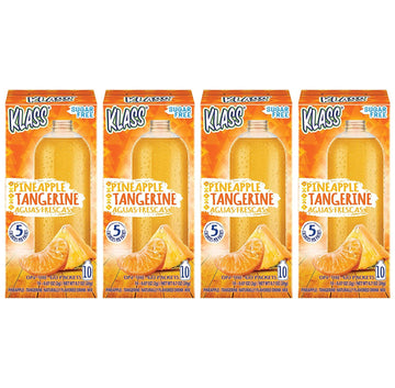 Klass Aguas Frescas, Pineapple-Tangerine Sugar Free Drink Mix, 10 On-The-Go Sticks (Pack Of 4, 40 Count)