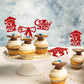 Gyufise 24Pcs 2025 Graduation Cupcake Toppers Red Glitter Class Of 2025 Diploma Congrats Grad Cap Cupcake Picks Decoratiosn For