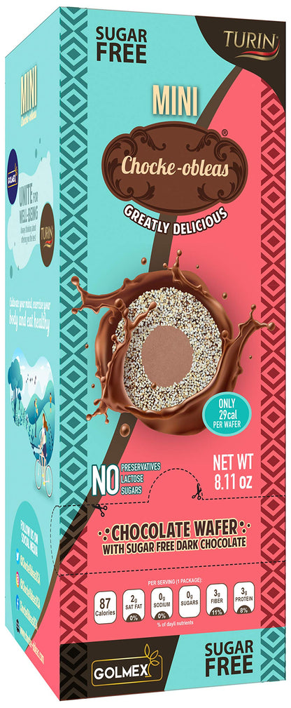 Chocke-Obleas Amaranth Wafer filled with Sugar Free Turin chocolate (Pack of 10) / Chocke-Obleas de Amaranto rellenas de chocola