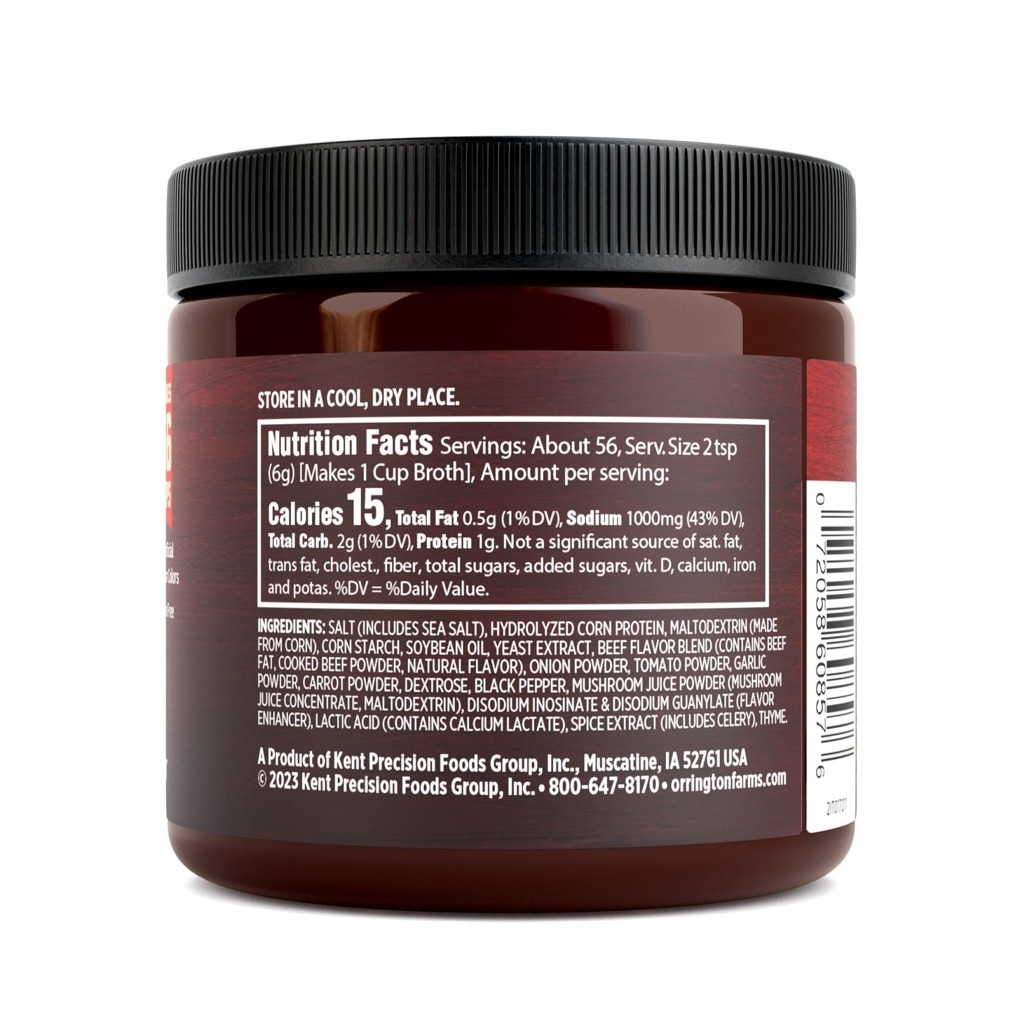Orrington Farms Beef Flavored Broth Base, Granulated Beef Flavored Bouillon, Versatile Usage, Season-To-Taste, Easy-To-Store, 12 Oz Jar (Pack Of 1)