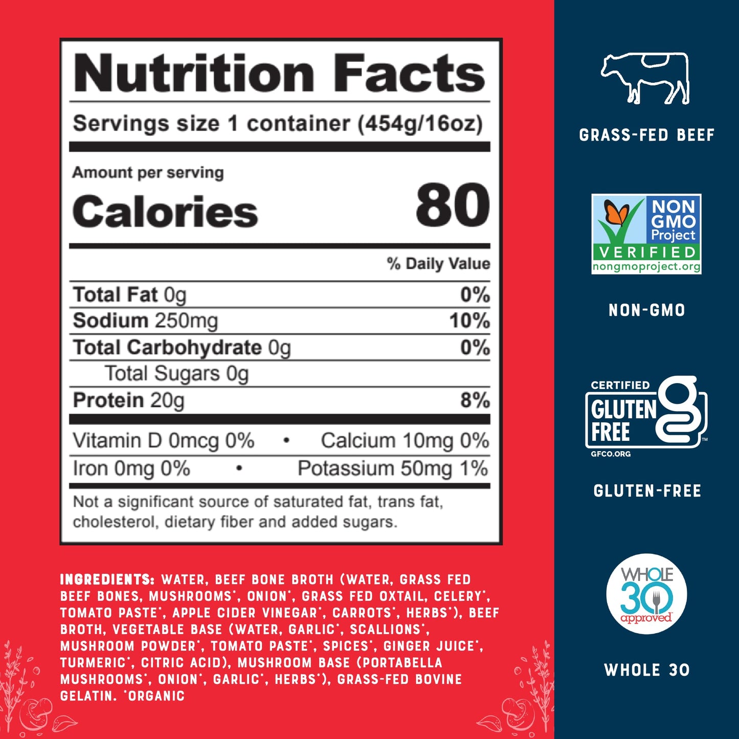 Bare Bones Low Sodium Grass-Fed Beef Bone Broth | Pour w/ Pasture Raised Protein & Collagen for Cooking & Sipping | No Artificial Flavors Non-GMO Gluten & Dairy-Free Keto & Paleo Friendly | 16oz Carton | 8 Pack