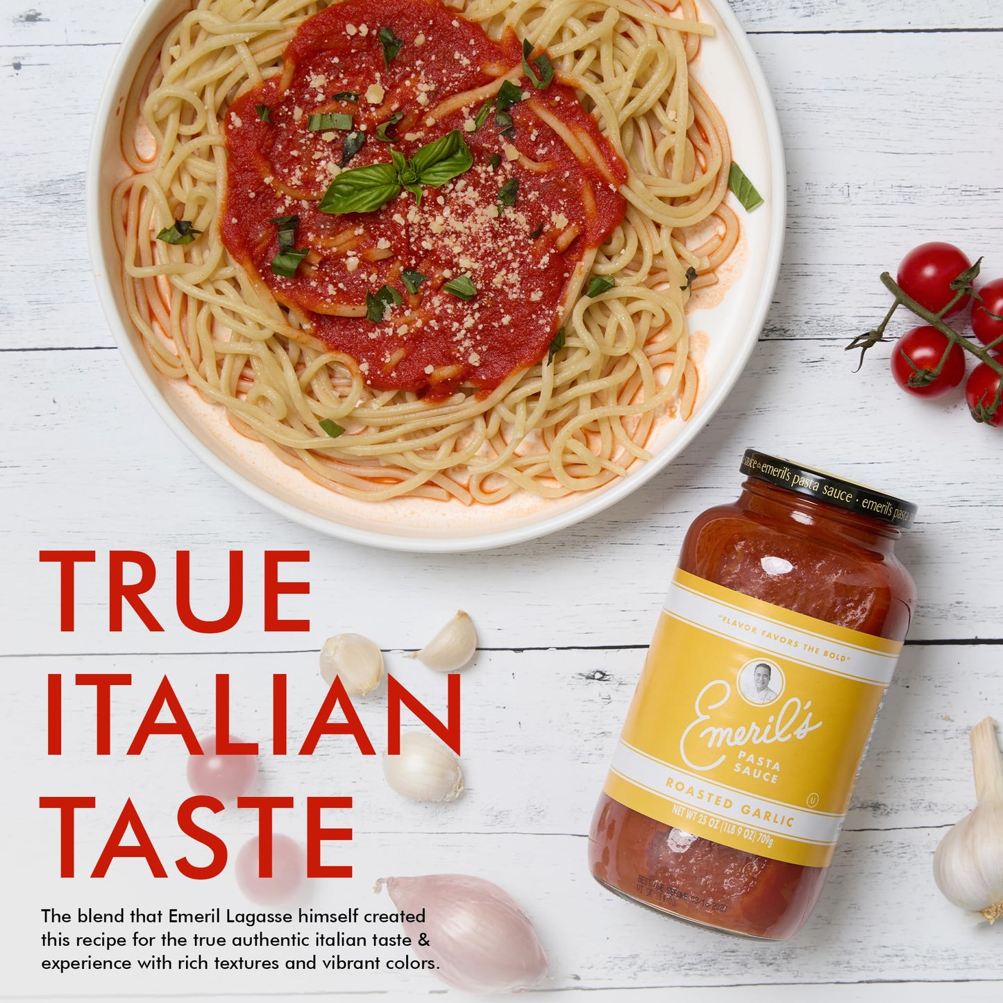 Emeril Lagasse Pasta Sauce 6-Pack, Roasted Garlic, 25 Oz Jars for Homemade Pasta and Spaghetti