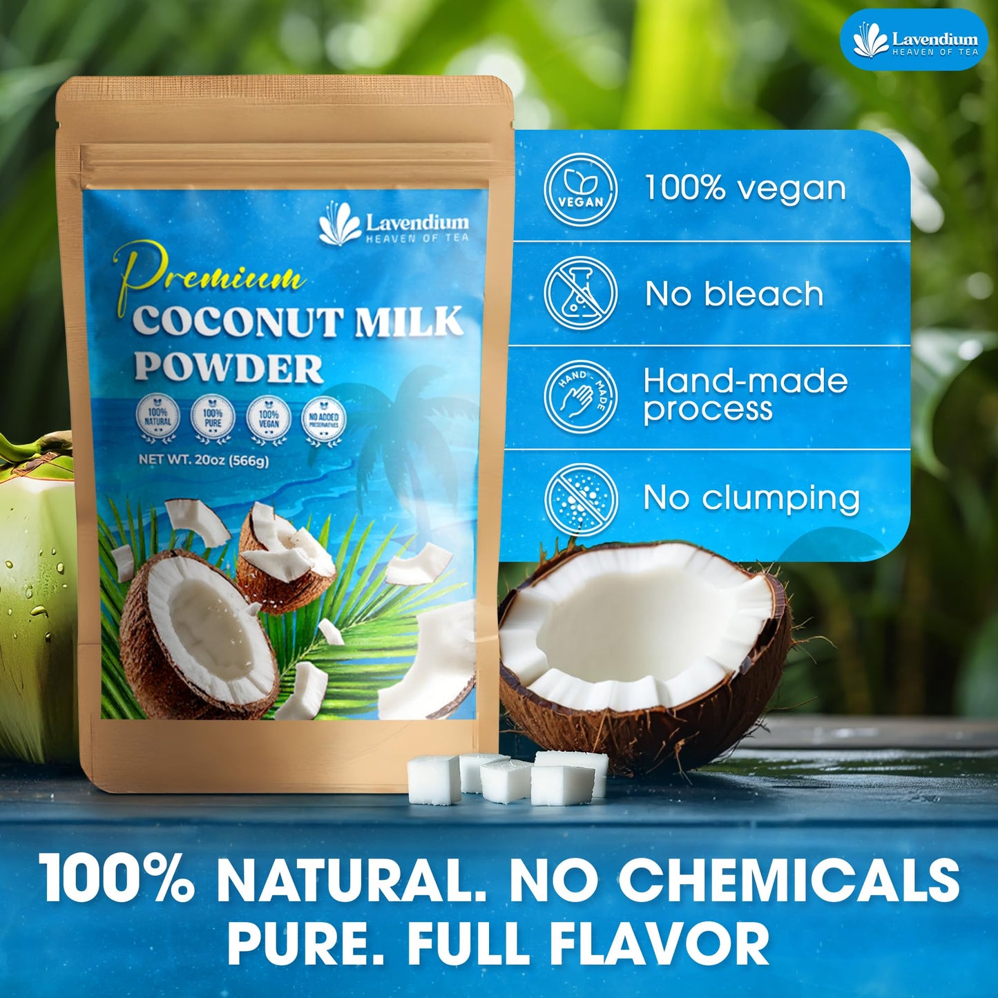 Lavendium Coconut Milk Powder, 100% Natural, Unsweetened, 20 oz