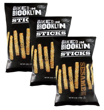 Baked in Brooklyn Sticks Certified Kosher - Sesame - Pack of 3-6 ounce