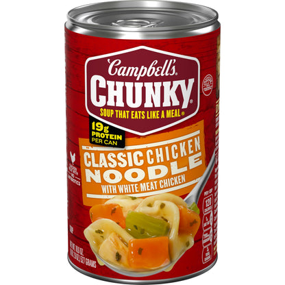 Campbells Chunky Classic Chicken Noodle Soup, 18.6 oz Can
