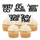 Gyufise 30 Pack Gold Glitter 65th Birthday Cupcake Toppers Vintage 1958 Cake Toppers Hello 65 Cake Topper Sixty Five 65 & Fabulo