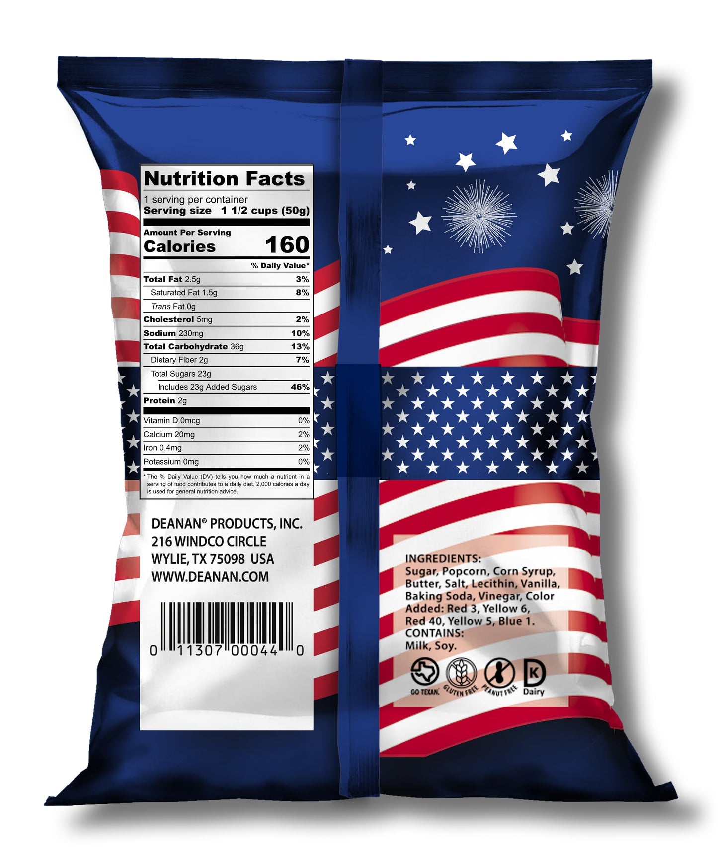 Deanan Patriotic Vanilla Popcorn 12 Count (1.5 Cup Ea)