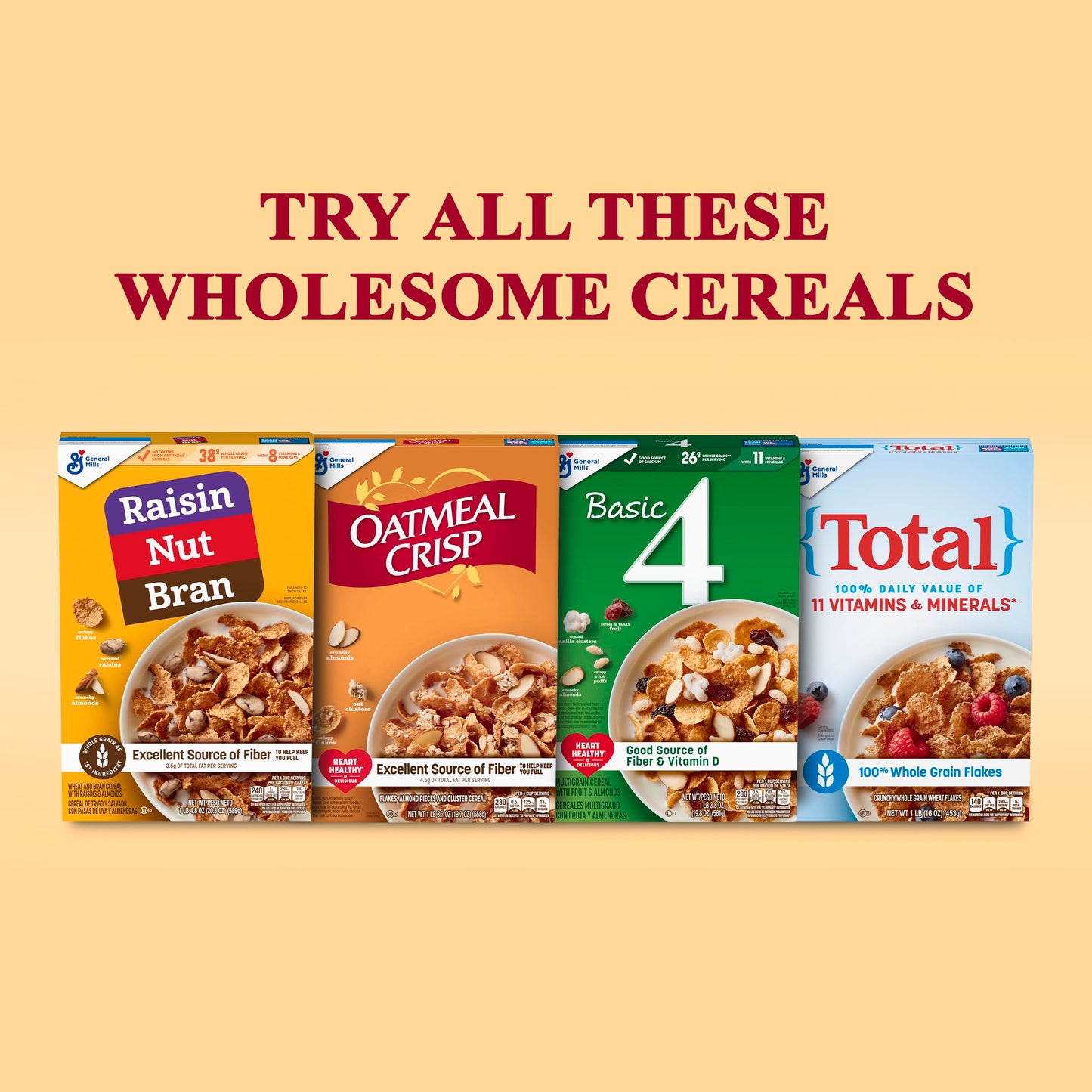 Oatmeal Crisp Heart Healthy Cereal, High Fiber Cereal Made With Whole Grain, 19.7 Oz