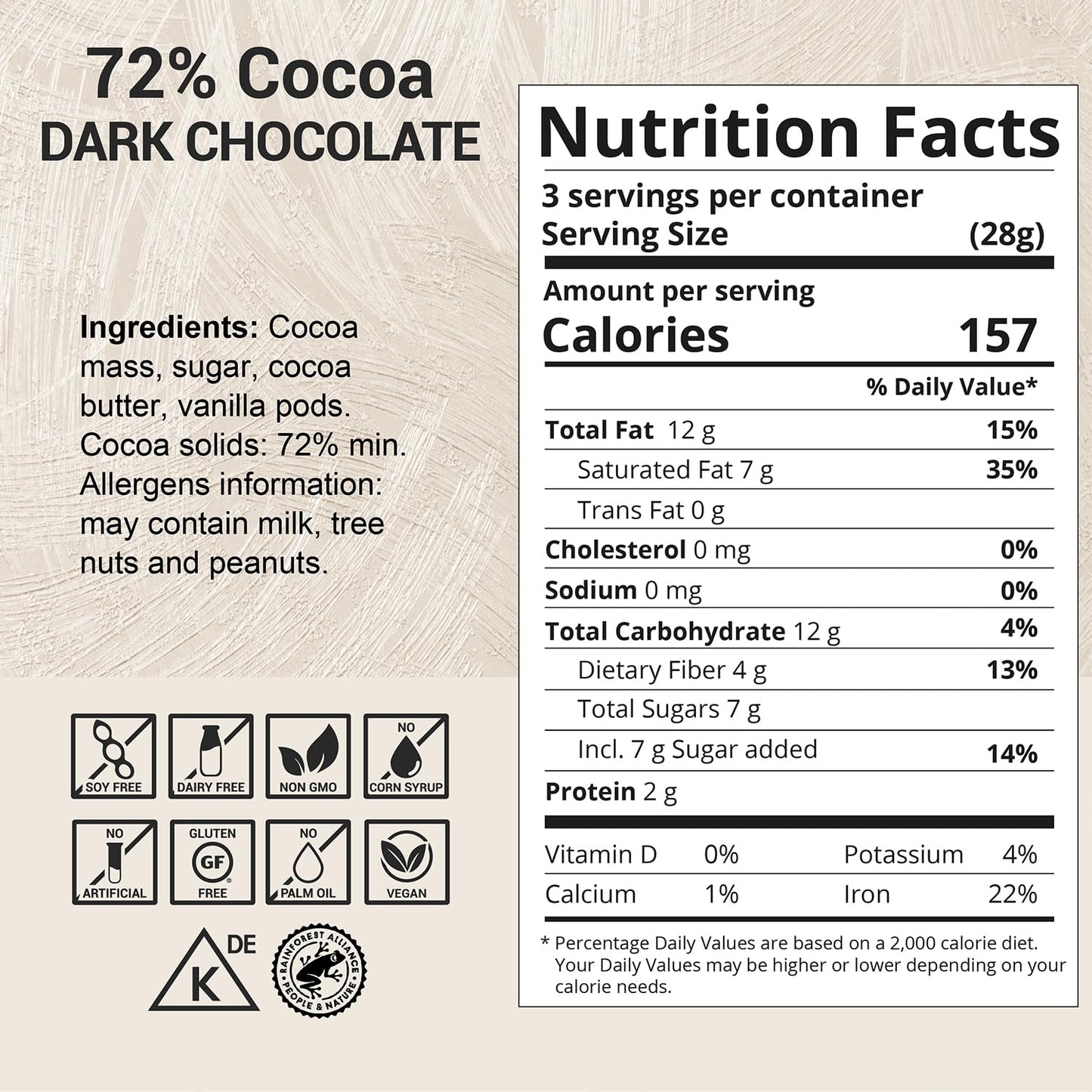Milkboy Swiss Chocolates Dark Chocolates - 72% Cocoa  Made in Switzerland  Dairy Free  Vegan  Gluten-Free  Non-GMO  Kosher  Sustainably Farmed  European Chocolate - 3 oz  Pack 2