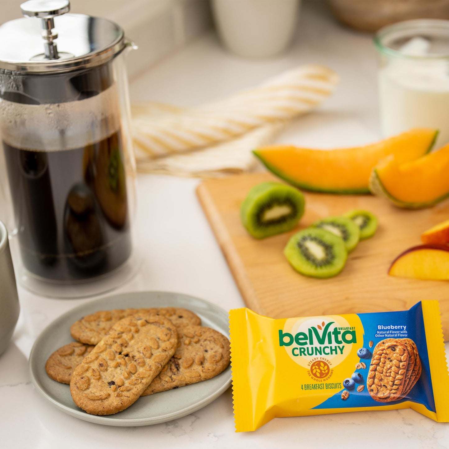 belVita Breakfast Biscuits, Blueberry Flavor, 8 Packs (4 Biscuits Per Pack)