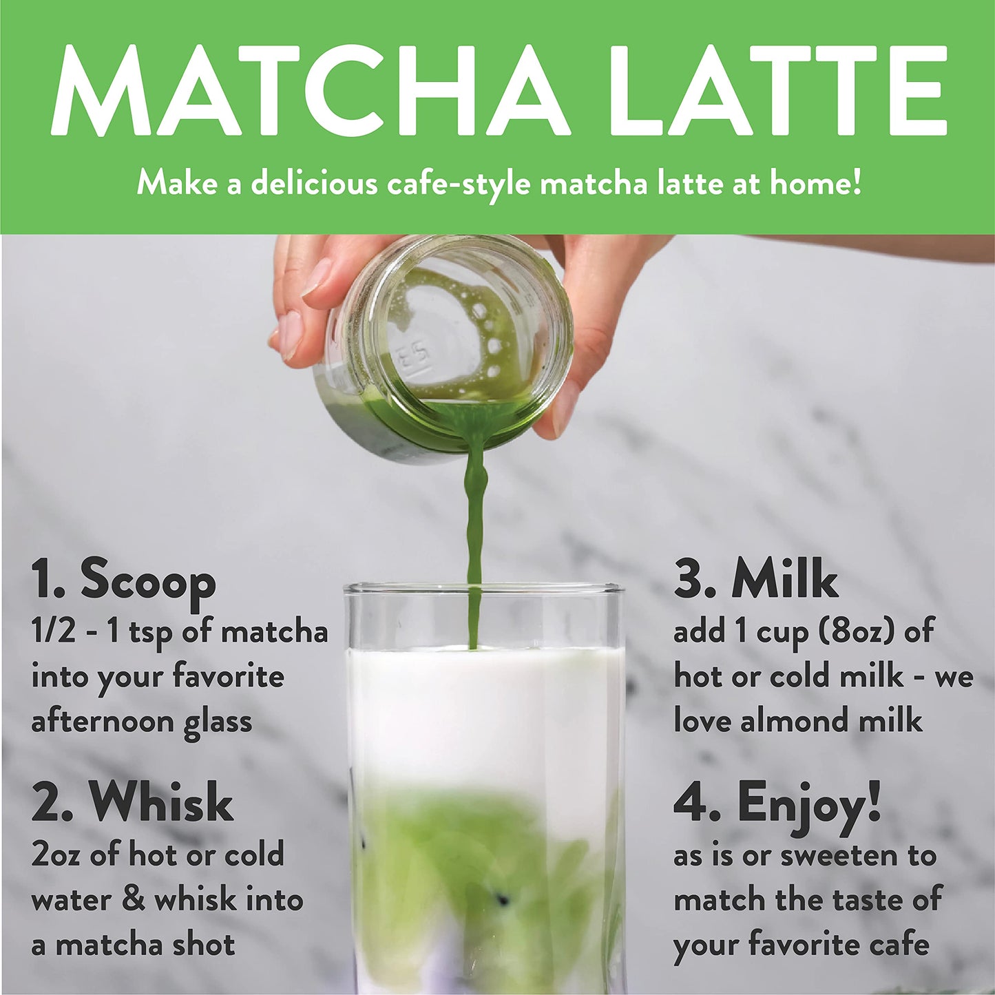 FGO Organic Matcha Green Tea Powder, Japanese Culinary Grade, Resealable Bag, 16oz, Packaging May Vary (Pack of 1)