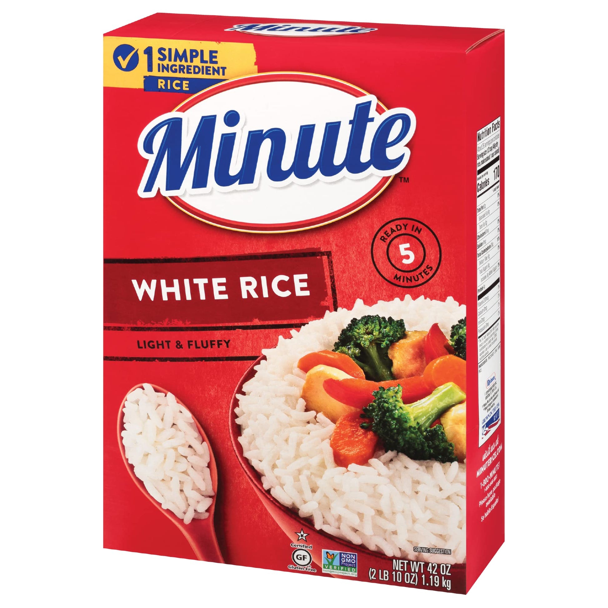 Minute Instant White Rice, 42 Ounce Box, Quick Dinner Meals, White